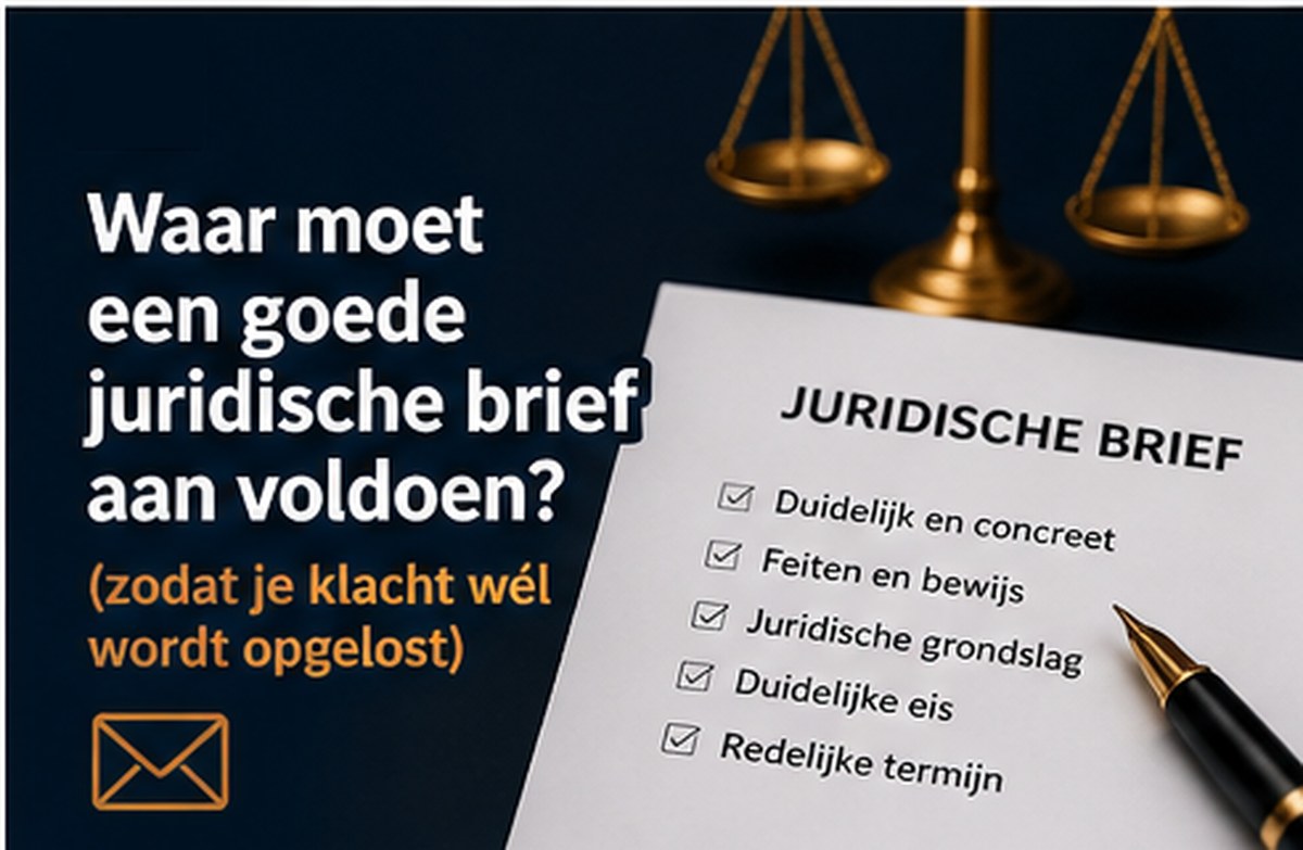 Waar moet een goede juridische brief aan voldoen? (zodat je klacht wél wordt opgelost)